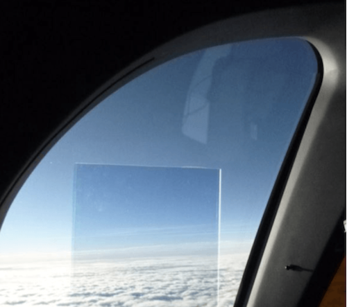 metaAIR film on aircraft window