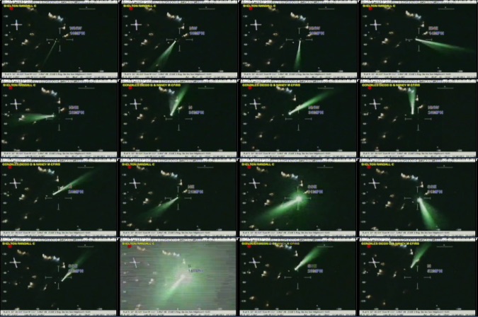 Sequence of video frames from helicopter hit