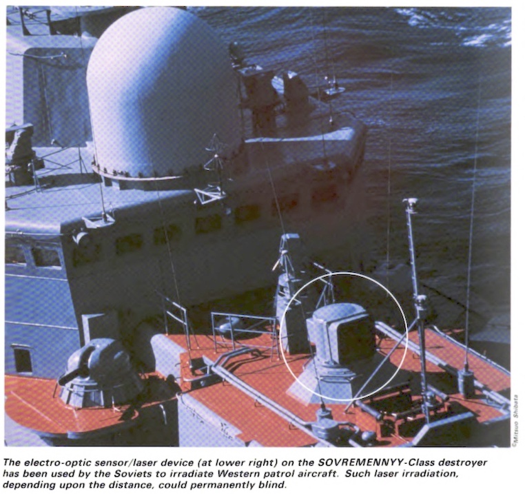 Soviet laser on ship 1987
