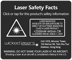 Wicked Lasers safety label class 4
